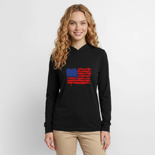 Load image into Gallery viewer, American Flag Melting | Unisex Long Sleeve Hoodie Shirt - black
