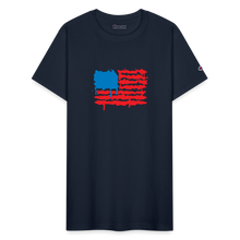 Load image into Gallery viewer, American Flag Melting | Champion Unisex Tee - navy