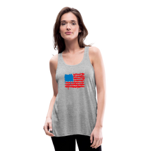 Load image into Gallery viewer, American Flag Melting | Feminine Cut Flowy Tank Top - heather gray