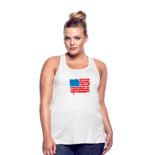 Load image into Gallery viewer, American Flag Melting | Feminine Cut Flowy Tank Top - white
