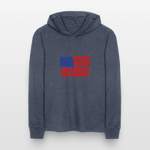 Load image into Gallery viewer, American Flag Melting | Unisex Long Sleeve Hoodie Shirt - heather navy