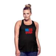 Load image into Gallery viewer, American Flag Melting | Feminine Cut Flowy Tank Top - black