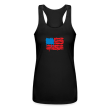 Load image into Gallery viewer, American Flag Melting | Feminine Cut Performance Racerback Tank Top - black