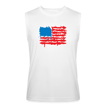 Load image into Gallery viewer, American Flag Melting | Masculine Cut Performance Sleeveless Shirt - white