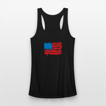 Load image into Gallery viewer, American Flag Melting | Feminine Cut Performance Racerback Tank Top - black