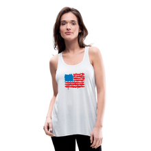 Load image into Gallery viewer, American Flag Melting | Feminine Cut Flowy Tank Top - white