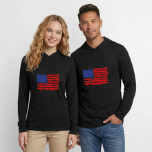 Load image into Gallery viewer, American Flag Melting | Unisex Long Sleeve Hoodie Shirt - black