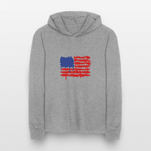 Load image into Gallery viewer, American Flag Melting | Unisex Long Sleeve Hoodie Shirt - heather grey
