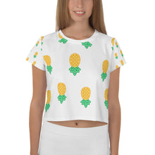 Load image into Gallery viewer, Upside Down Pineapple All-Over Print Crop Tee