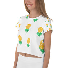 Load image into Gallery viewer, Upside Down Pineapple All-Over Print Crop Tee