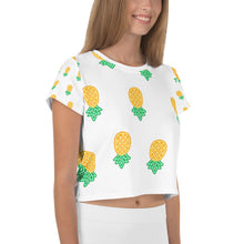 Load image into Gallery viewer, Upside Down Pineapple All-Over Print Crop Tee