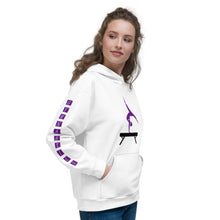 Load image into Gallery viewer, Gymnastics Beam Purple &amp; Black [Sleeve Print] Unisex Hoodie