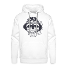 Load image into Gallery viewer, Stoner Skull Chicago (Sleeve Print) Masculine Cut Premium Hoodie - white
