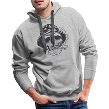 Load image into Gallery viewer, Stoner Skull Chicago (Sleeve Print) Masculine Cut Premium Hoodie - heather grey