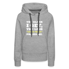 Load image into Gallery viewer, The Less Life in Prison Phases Me Women’s Premium Hoodie - heather grey