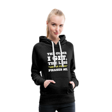Load image into Gallery viewer, The Less Life in Prison Phases Me Women’s Premium Hoodie - charcoal grey