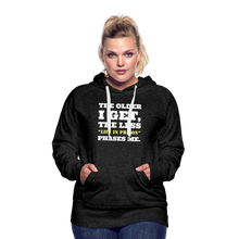 Load image into Gallery viewer, The Less Life in Prison Phases Me Women’s Premium Hoodie - charcoal grey