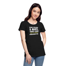 Load image into Gallery viewer, The Less Life in Prison Phases Me Feminine Cut Premium Organic Tee - black