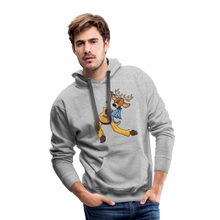 Load image into Gallery viewer, Reindeer Rock Masculine Cut Premium Hoodie - heather grey