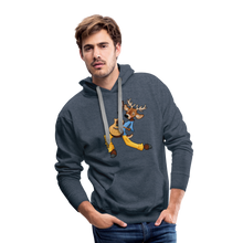 Load image into Gallery viewer, Reindeer Rock Masculine Cut Premium Hoodie - heather denim