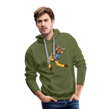 Load image into Gallery viewer, Reindeer Rock Masculine Cut Premium Hoodie - olive green