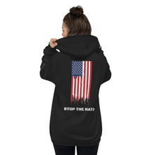 Load image into Gallery viewer, Spread Love [left sleeve] Stop the Hate [back print] Zip Hoodie