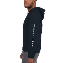 Load image into Gallery viewer, Spread Love [left sleeve] Stop the Hate [back print] Zip Hoodie