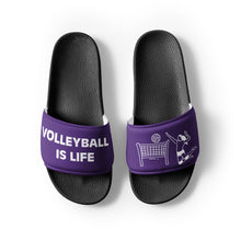 Load image into Gallery viewer, Volleyball Is Life Purple Women's Slides