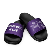 Load image into Gallery viewer, Volleyball Is Life Purple Women's Slides