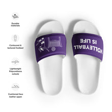 Load image into Gallery viewer, Volleyball Is Life Purple Women's Slides