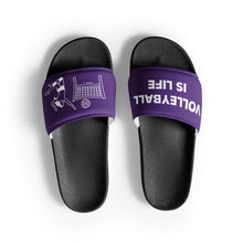 Load image into Gallery viewer, Volleyball Is Life Purple Women's Slides