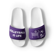 Load image into Gallery viewer, Volleyball Is Life Purple Women's Slides