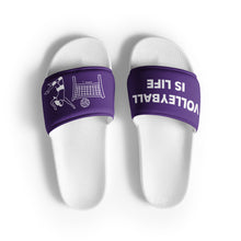 Load image into Gallery viewer, Volleyball Is Life Purple Women's Slides